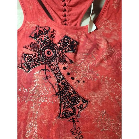 NEW! Daytrip Buckle Women's M Cross‎ Tank Racer Back Fresh Lava NWT - Picture 6 of 6